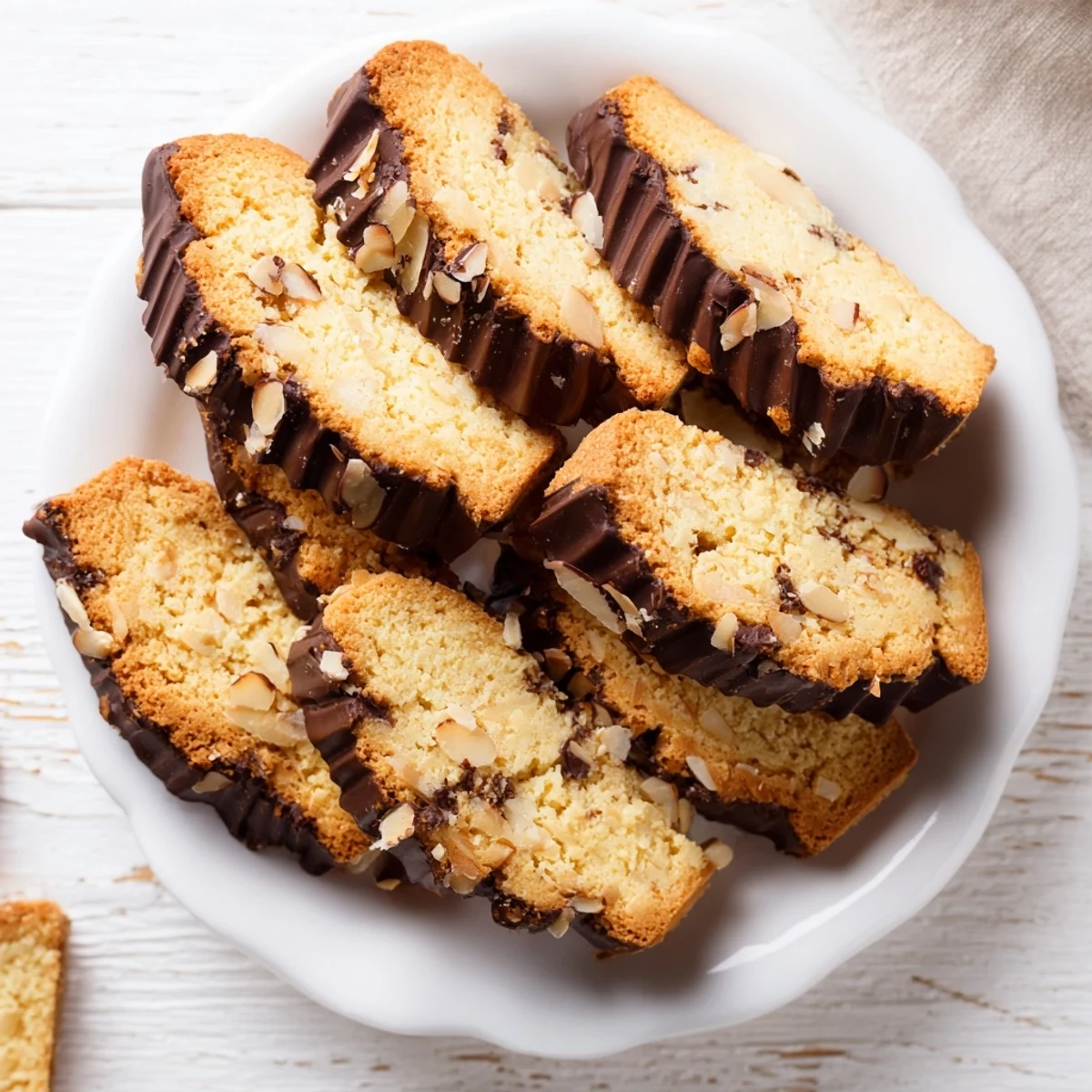 Golden-brown soft almond biscotti, gently resting, ready to be enjoyed with a cup of hot coffee.