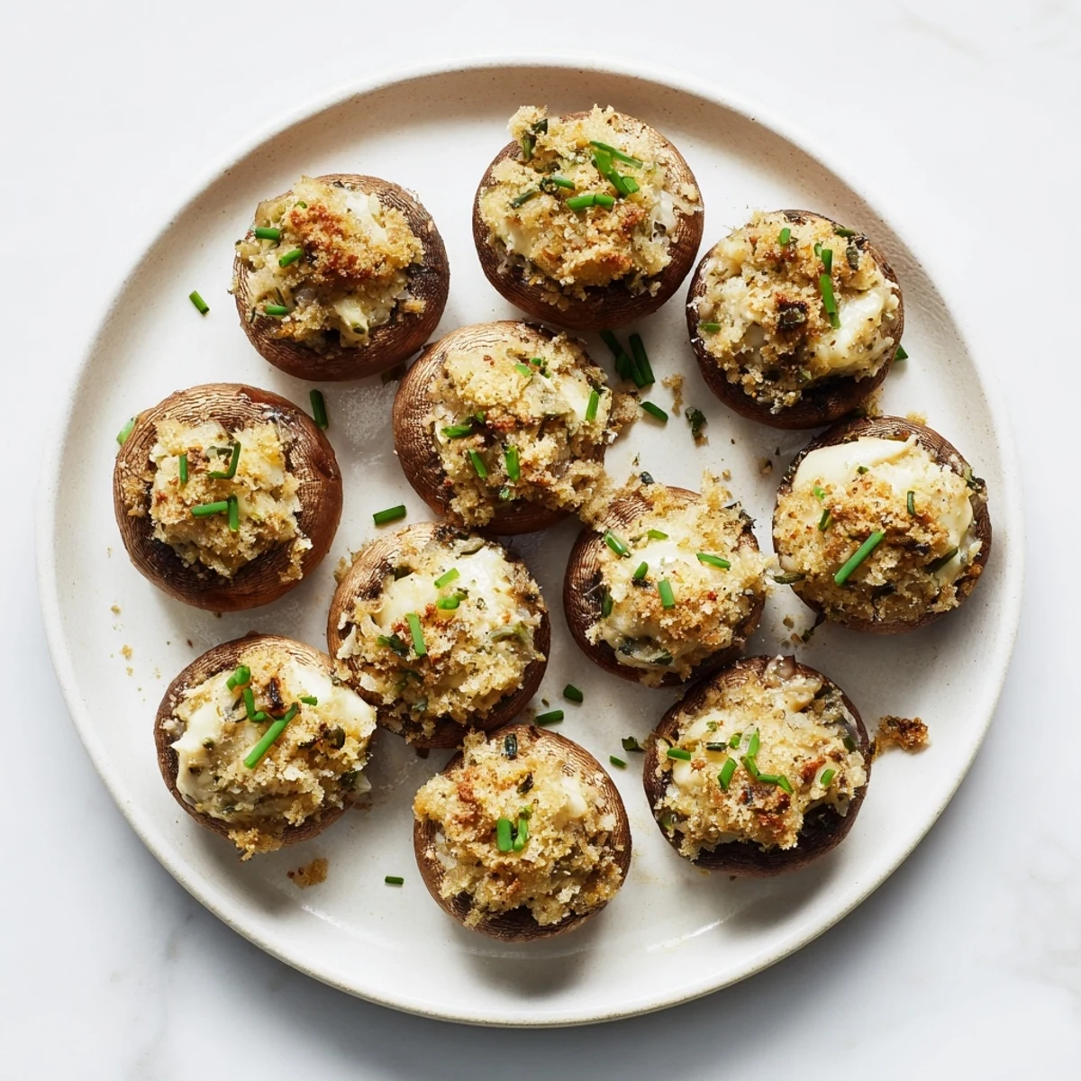 Appetizing display of Stuffed Mushroom Caps, baked to perfection and perfect for your next gathering.