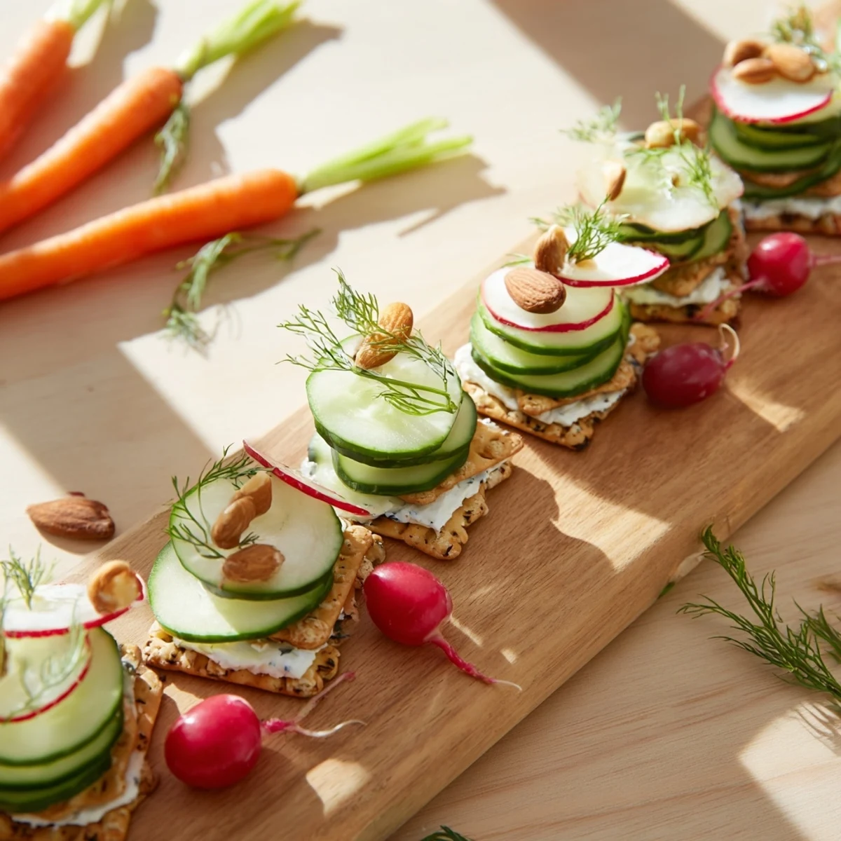 Perfectly symmetrical Zen Balance: a visually appealing artistic platter offering healthy, balanced bites.