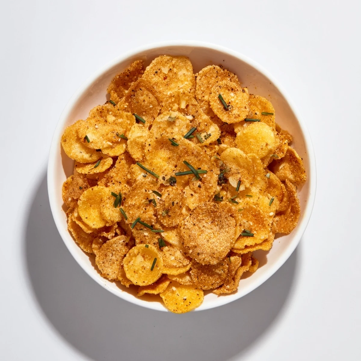 Imagine golden, crispy Pasta Chip Cereal in a bowl, with warm parmesan broth adding savory layers.