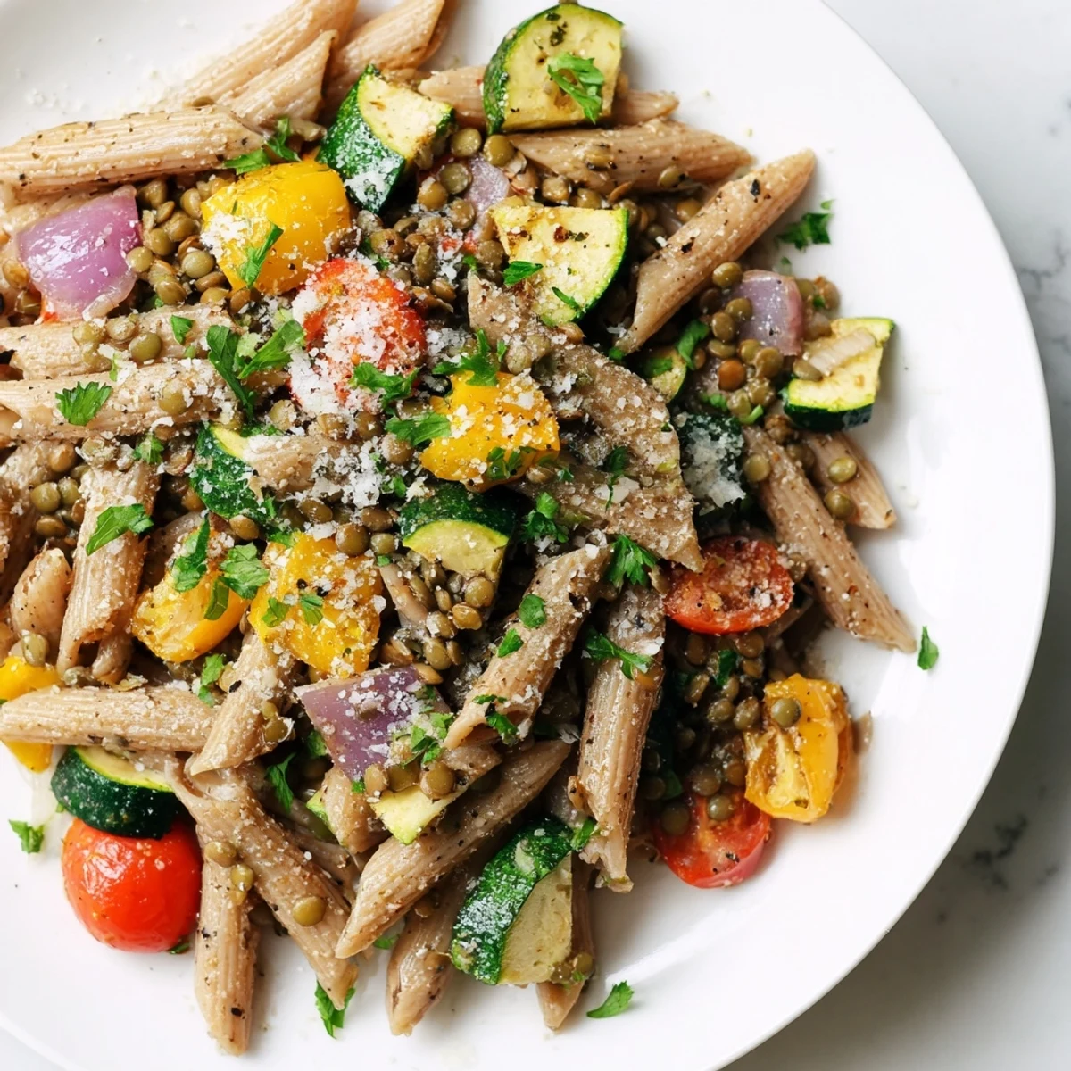 Lentil Pasta with Vegetables
