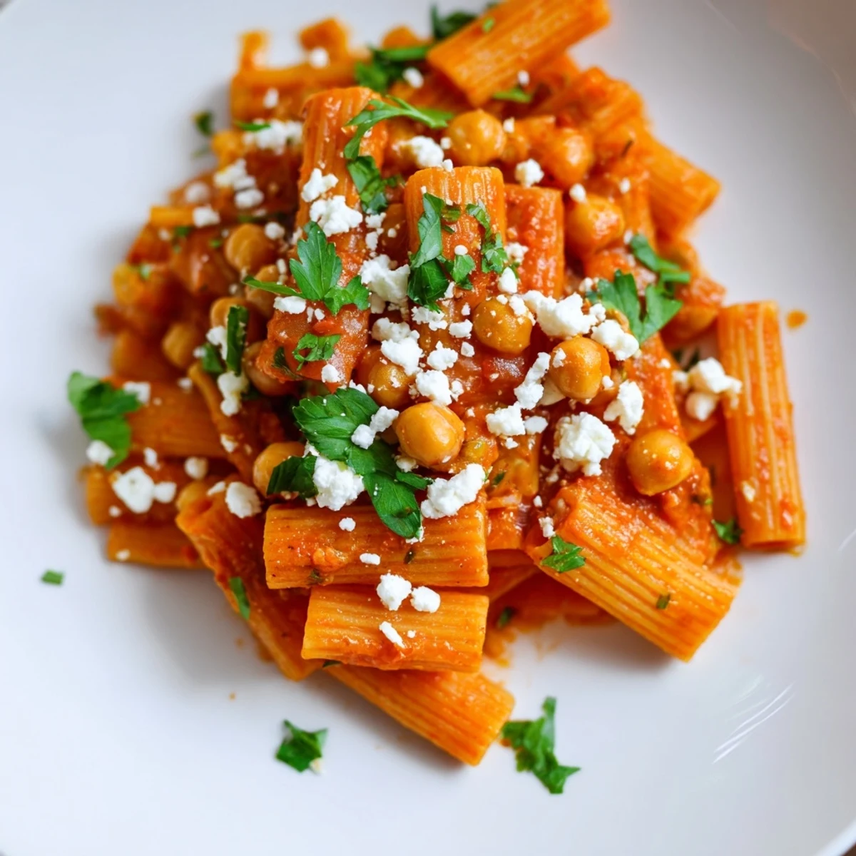 Harissa Chickpea Spicy Pasta