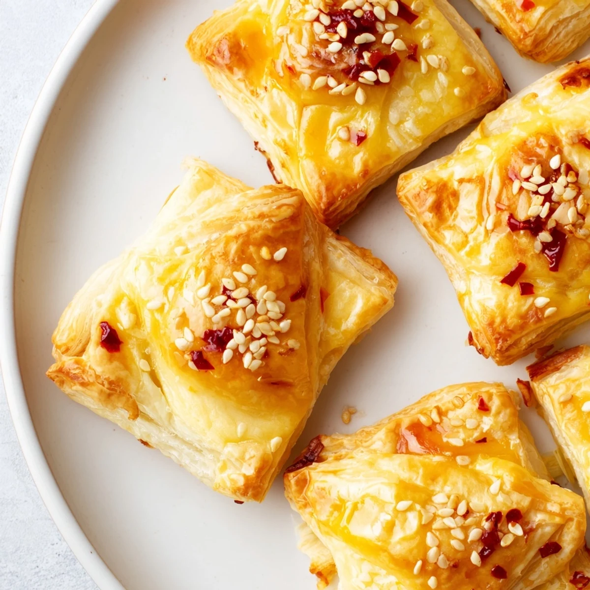 Chili Crisp Honey Brie Bites