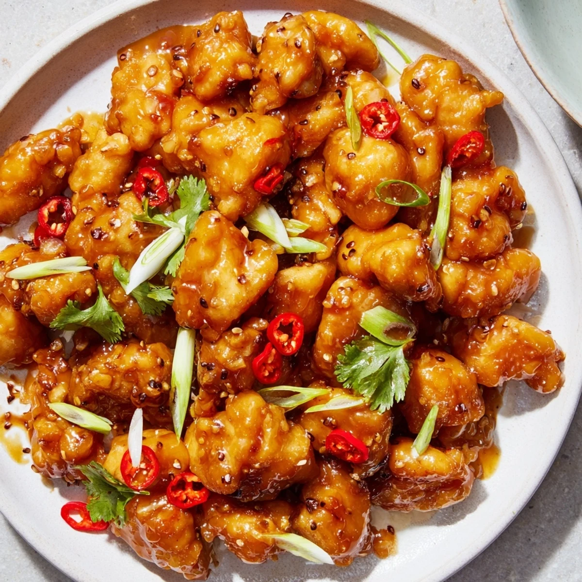 Golden Vietnamese Caramel Chicken glistening on a plate, ready to be served over rice.
