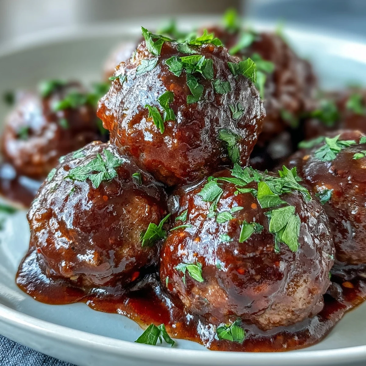 Tender meatballs glazed in grape jelly and chili sauce, served hot from the slow cooker over steamed rice.