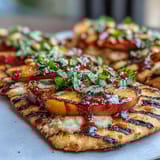 BBQ Peach Brie Flatbread Grill