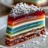 Rainbow Jelly Cake with Coconut