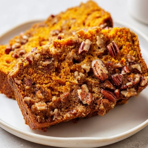 Warm, golden slices of Weekend Cabin-Style Sweet Potato and Pecan Loaf, ready to serve and enjoy.