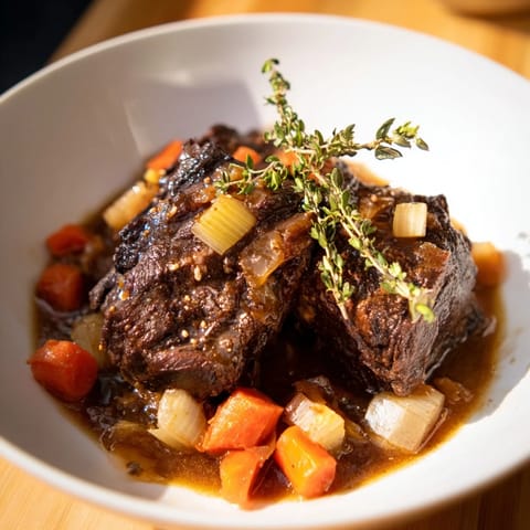 Amber-Glowed Beer-Braised Short Ribs