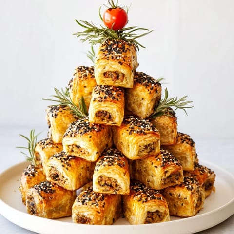Mini Sausage Roll Christmas Tree