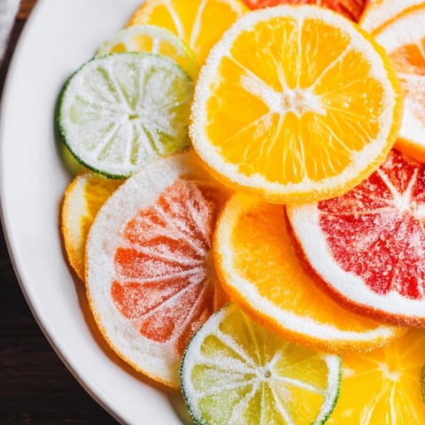 Thinly sliced oranges, lemons, and limes shimmer, ready to elevate any mocktail with these citrus slices.