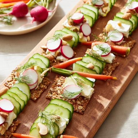 See this beautiful Zen Balance, a minimalist appetizer with fresh herbs, ready for a gathering's start.