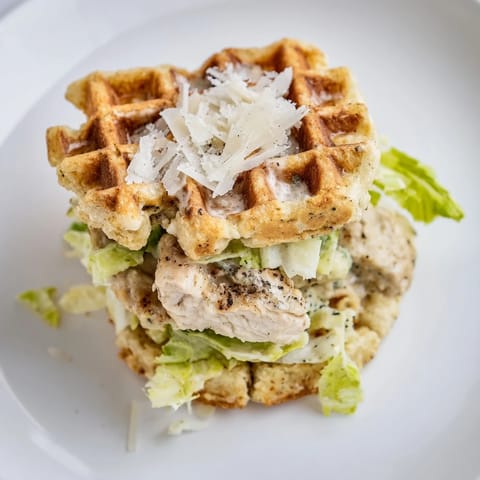 Chicken Caesar Waffle Sandwich