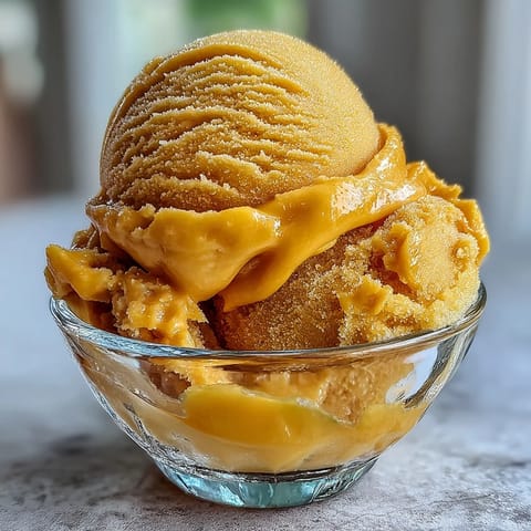 Mango sorbet with lime