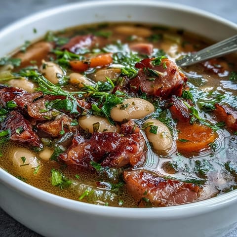 Slow Cooker Ham Bean Soup