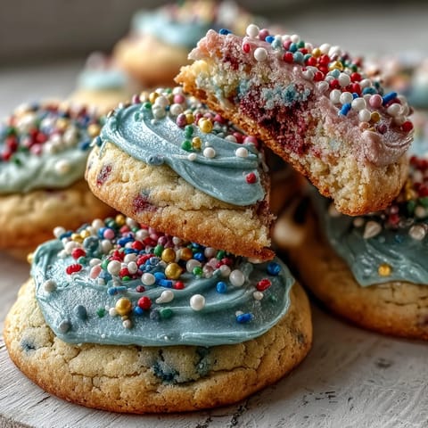 CRK-Inspired Pastel Swirl Birthday Cookies with soft, buttery sugar dough and whimsical pastel swirls, perfect for festive celebrations.