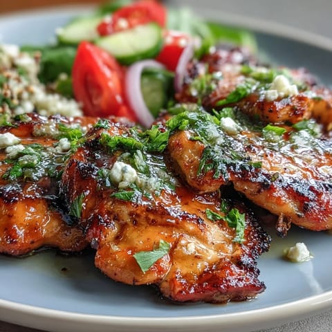 Grilled chicken breast and fresh vegetables drizzled with zesty lemon vinaigrette in a healthy bowl.
