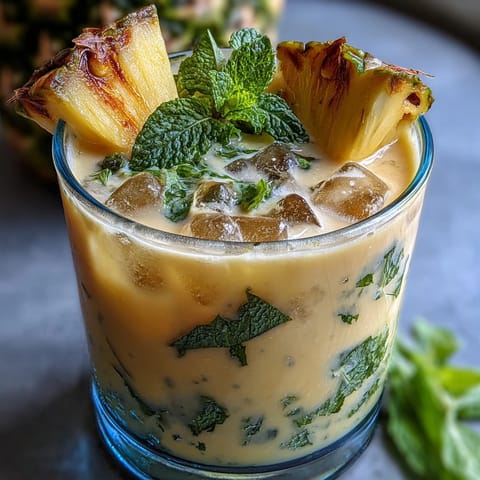 Refreshing pineapple coconut agua fresca with tropical pineapple chunks and creamy coconut milk, perfect for summer hydration.