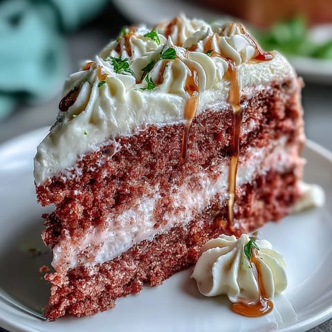 Luscious Bridal Shower Rosé Velvet Cake, frosted and cascading with golden shimmer.