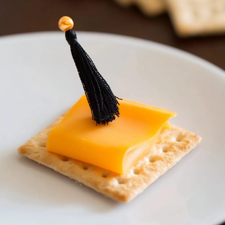 Festive Graduation Cap Snacks featuring colorful tassels; a perfect edible graduation treat.