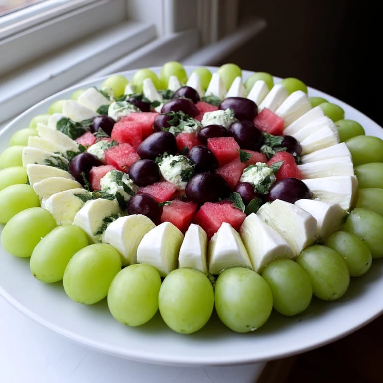 Enjoy a visually appealing Summer Watermelon Slice featuring watermelon, cheese, and a flavorful strawberry garnish.