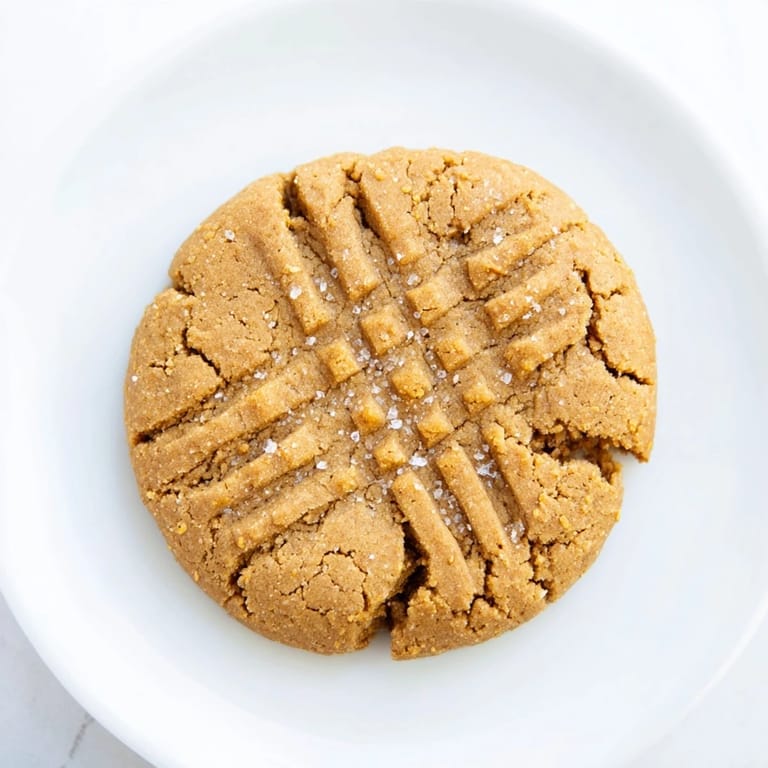 Glistening flourless peanut butter cookies arranged on a cooling rack, ready to enjoy with a glass of milk.