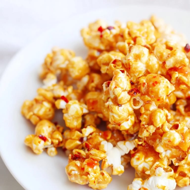 A big bowl of Hot Honey Butter Popcorn, savory, lightly spiced, and perfect for snacking.