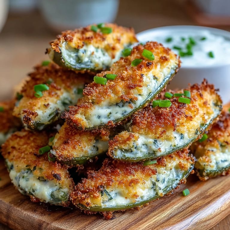 A platter of Air Fryer Jalapeño Poppers garnished with fresh chives, highlighting the melted cheddar and jalapeño texture.
