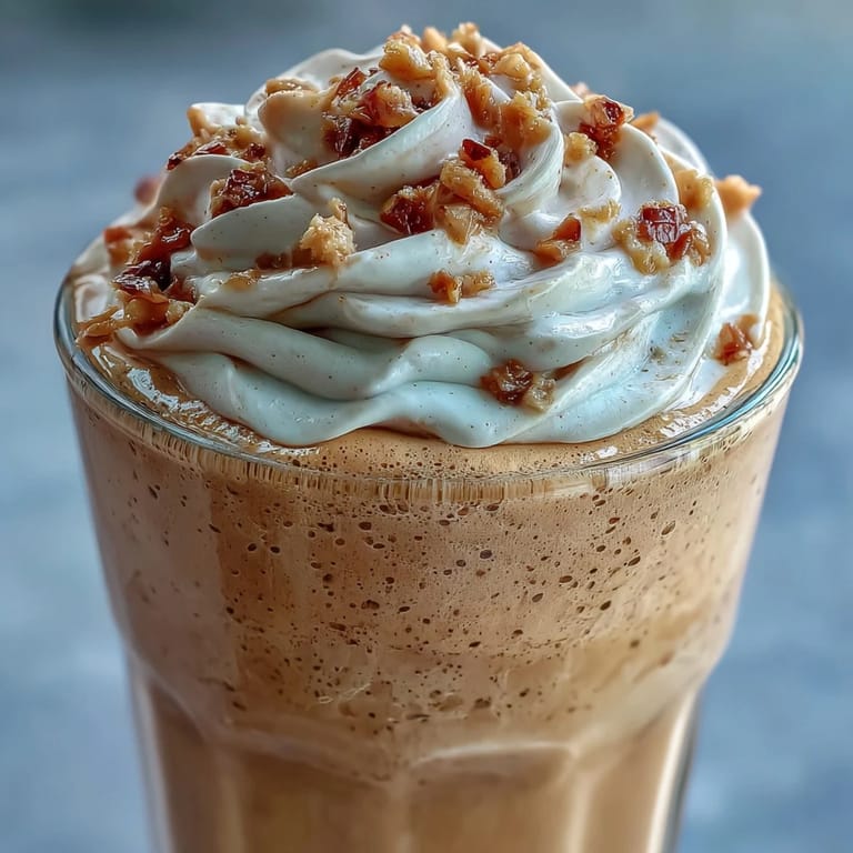 A refreshing Hojicha milkshake poured into a glass with a straw, highlighting its toasty roasted green tea hue.