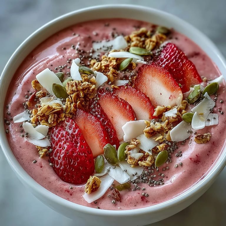 Vibrant smoothie bowl with hidden cauliflower cream, protein boost, and colorful toppings like seeds and shredded coconut.  