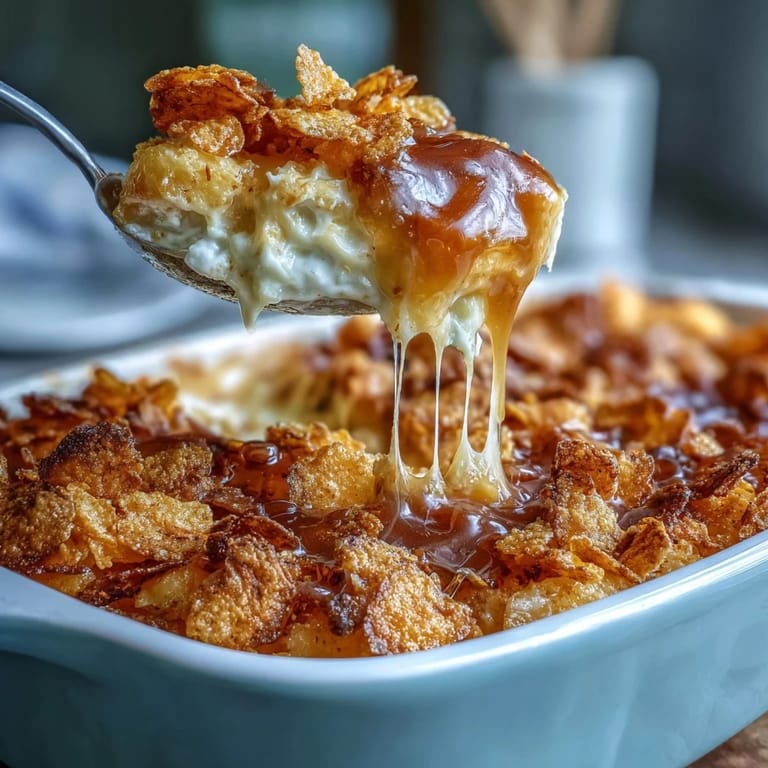 Funeral potatoes baked to perfection with creamy potato base and crispy cornflake-cheddar topping, ideal for holiday dinners or comforting side dishes.