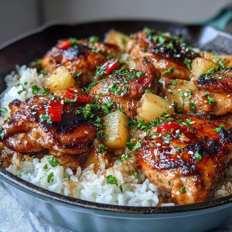 2. Comforting Pineapple Chicken and Rice Bake: This easy dinner casserole combines chicken, pineapple, and bell peppers, all baked to perfection in a rich teriyaki glaze.