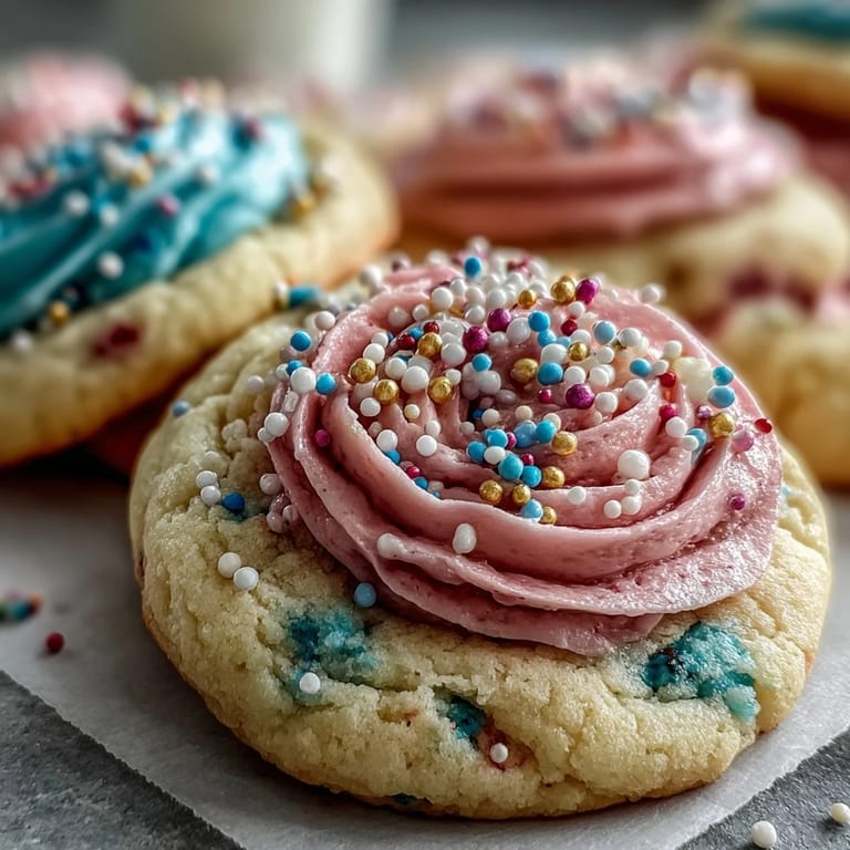Delightful CRK-Inspired Pastel Swirl Birthday Cookies, featuring vibrant colors and sprinkles, ideal for birthdays or cheerful gatherings.