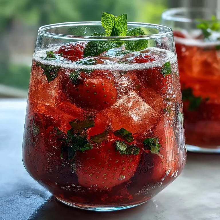 Cool and fizzy watermelon lime punch served over ice with fresh mint leaves and lime slices for a festive touch.  