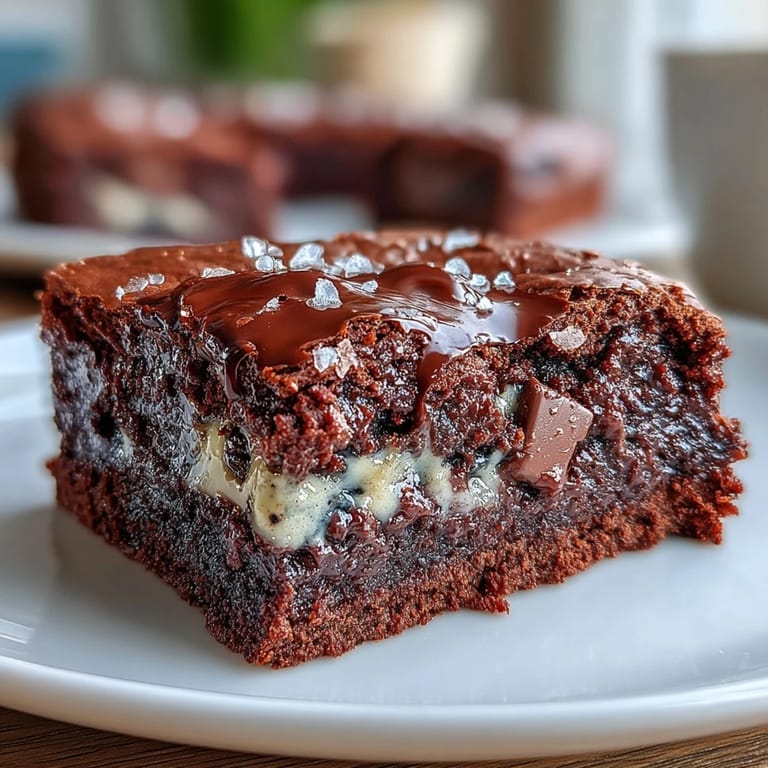 Dense chocolate brownies swirled with creamy tahini, offering a unique and indulgent dessert experience.