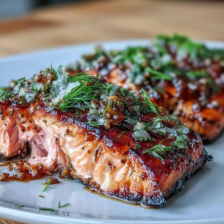 Roasted cedar plank salmon, bursting with sweet, tangy maple Dijon flavor.